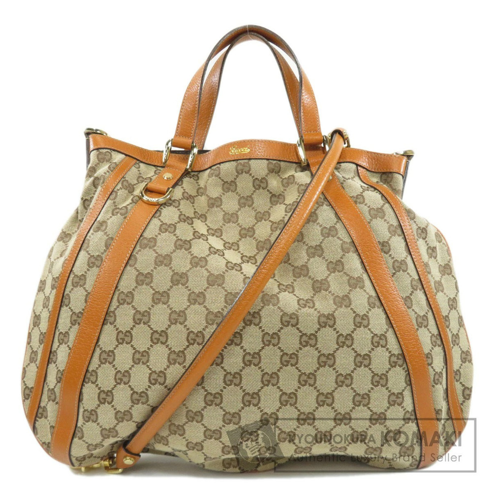 Gucci GG Canvas Abbey Convertible Satchel beige brown